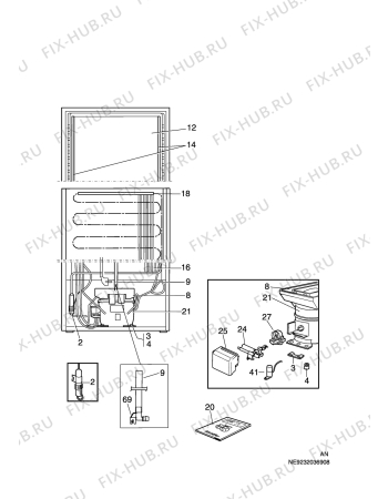 Взрыв-схема холодильника Rosenlew RJKL3710 - Схема узла C10 Cold, users manual